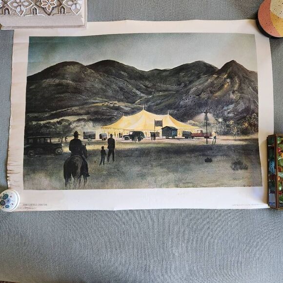 Peter Hurd The Little Circus print 1967 San Patricio New Mexico landscape art - Picture 8 of 8